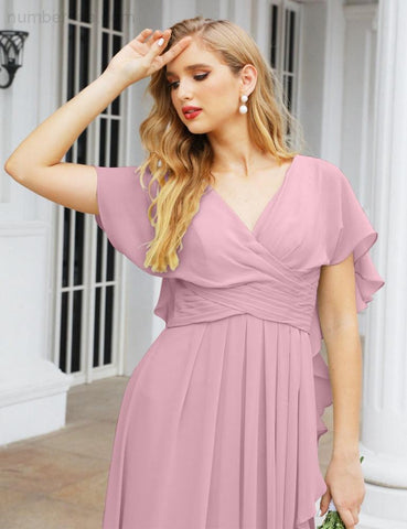 Numbersea Bridesmaid Dresses Backless Formal Prom Gowns for Evening Party Mother of The Bride Dress 28040