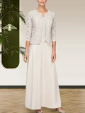 Glitter Lace & Satin Skirt Jacket Dress with Open Jacket by Dreamylily