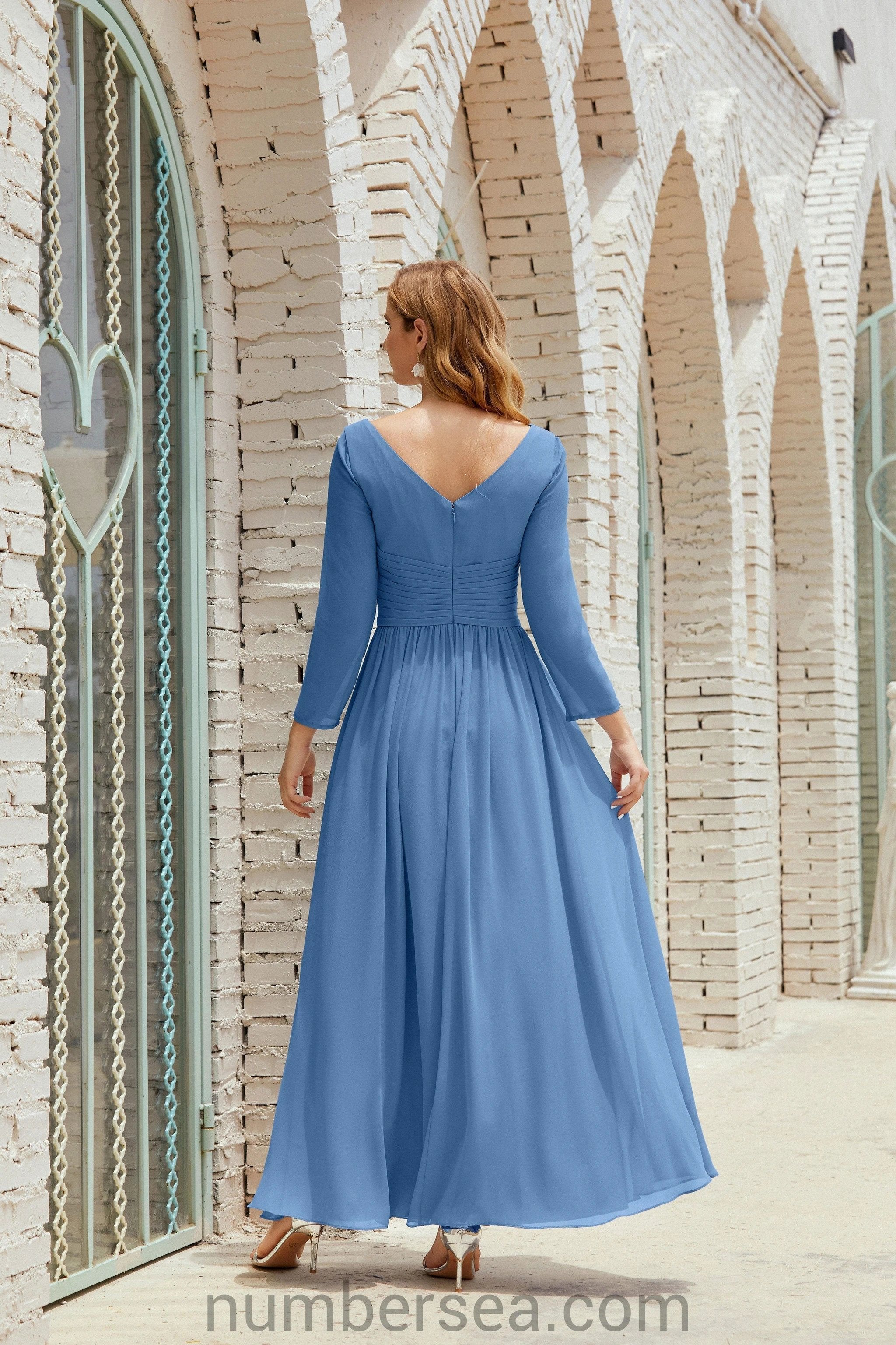 Numbersea Bridesmaid Dress Chiffon Formal Party Dress Evening Dress 28016 by numbersea