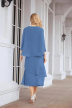 Sunnderly Two-Piece A-line Mother of The Bride Dress Formal Party Gown Dress SY28072 by numbersea