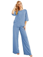 Sunnderly Elegant 2 Piece Mother of The Bride Dress Plus Size Pant Suits Ruffle Layers Sliver Housecoat SY28064 by numbersea