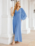 Numbersea Bridesmaid Dresses with Split for Wedding Party Flutter Sleeves 28045 by numbersea