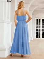 Numbersea Halter Long Bridesmaid Dresses Formal A line Juniors Dress 28029 by numbersea