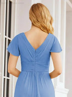 Numbersea Formal Prom Gowns for Mother of The Bride Cap Sleeves Bridesmaid Dress 28047 by numbersea