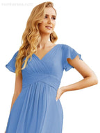 Numbersea Formal Prom Gowns for Mother of The Bride Cap Sleeves Bridesmaid Dress 28047 by numbersea