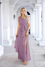 Ladies Chiffon One Shoulder Bridesmaid Evening Dress Wedding Party Evening Dress 28133 by numbersea