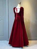Beautiful A Line Red Velvet Prom Dress Sweatheart Party Dress Brithday Ball Gown Y7588 by simplepromdress
