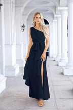 Ladies Chiffon One Shoulder Bridesmaid Evening Dress Wedding Party Evening Dress 28133 by numbersea