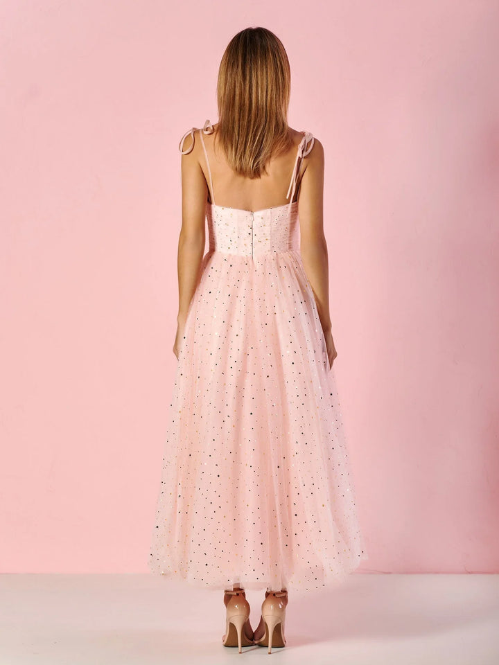 Sweetheart Neckline Starlit Cloar Maxi Length Tulle Prom Dress by Anne of Brittany