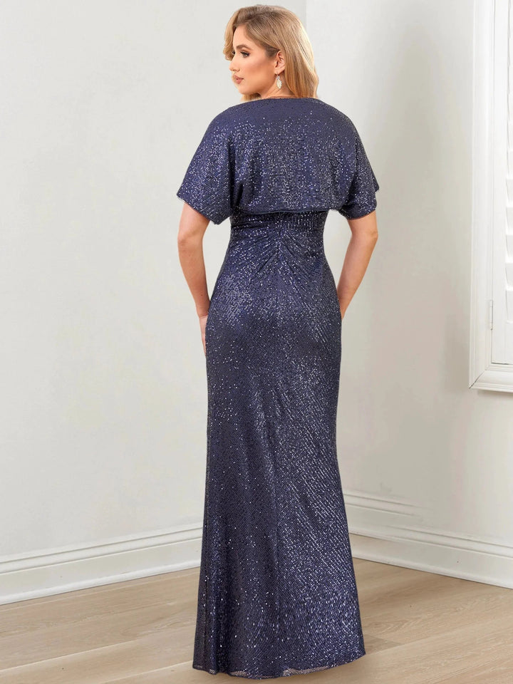 Sheath/Column V-Neck Floor-Length Mother of the Bride Dresses by Dreamylily