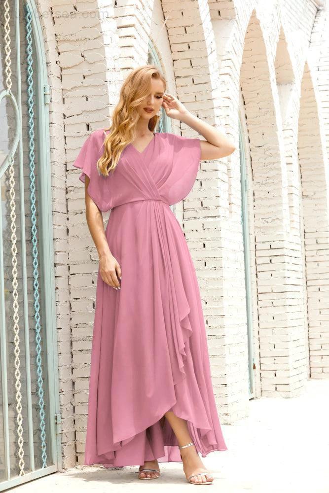 Numbersea Mother of The Bride Dresses Plus Size V-Neck Floor Length Formal Prom Dress for Wedding Guest 28020 by numbersea
