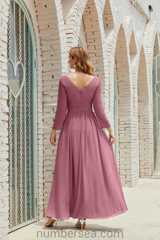 Numbersea Bridesmaid Dress Chiffon Formal Party Dress Evening Dress 28016