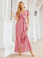 Numbersea Ruffled Bridesmaid Dresses Mermaid Formal Violin Evening Party Prom Gowns 28042 by numbersea
