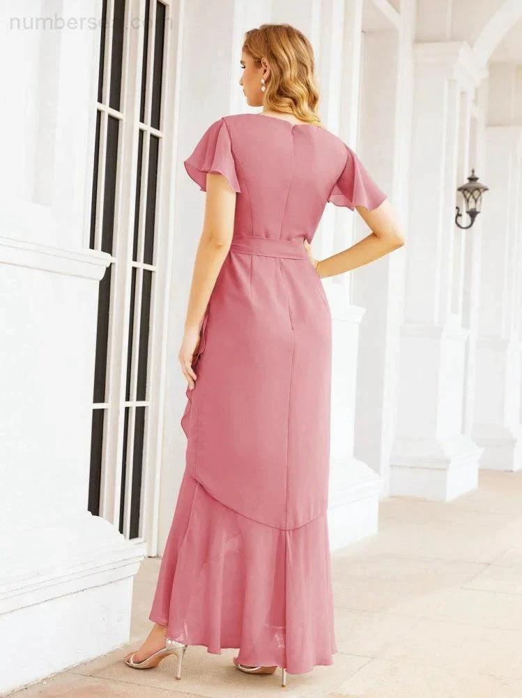 Numbersea Ruffled Bridesmaid Dresses Mermaid Formal Violin Evening Party Prom Gowns 28042 by numbersea