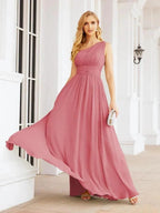 Numbersea One Shoulder Bridesmaid Dresses Long Maxi Formal Evening Party Prom Gowns 28061 by numbersea
