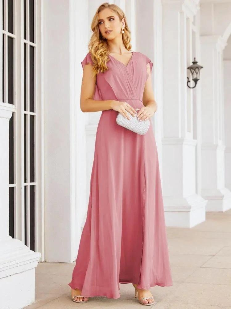 Sunnderly Bridesmaid Dresses Cape Formal Prom Dress Open Back Gowns for Mother of The Bride SY28058 by numbersea