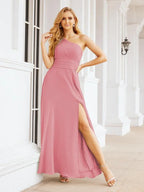 Numbersea One Shoulder Bridesmaid Dresses Long Formal Prom Gowns 28048