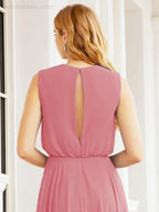 Numbersea Sleeveless Long Bridesmaid Dress A line Formal Evening Prom Gown 28025