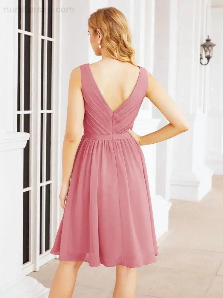 Numbersea Homecoming Dresses Knee Length Skirt V Back 28062 by numbersea