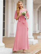 Sunnderly Formal Party Gown Dress Long Mother of The Bride Dresses with Ruffle Cape SY28026 by numbersea