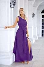 Ladies Chiffon One Shoulder Bridesmaid Evening Dress Wedding Party Evening Dress 28133 by numbersea