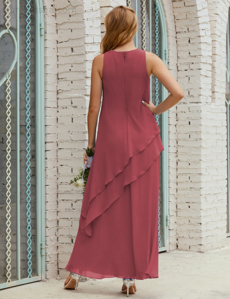 Chiffon Long Plus Size Mother of Bride Dresses Formal Bridesmaid Prom Gown SY28019