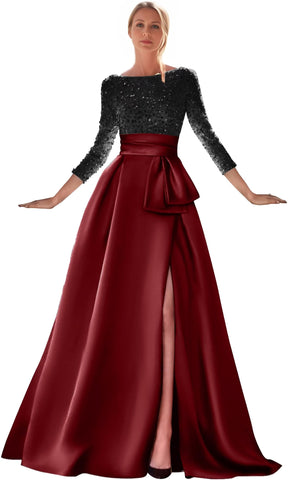 Vestidos formales dorados, vestido dorado, vestido de noche con abertura alta
