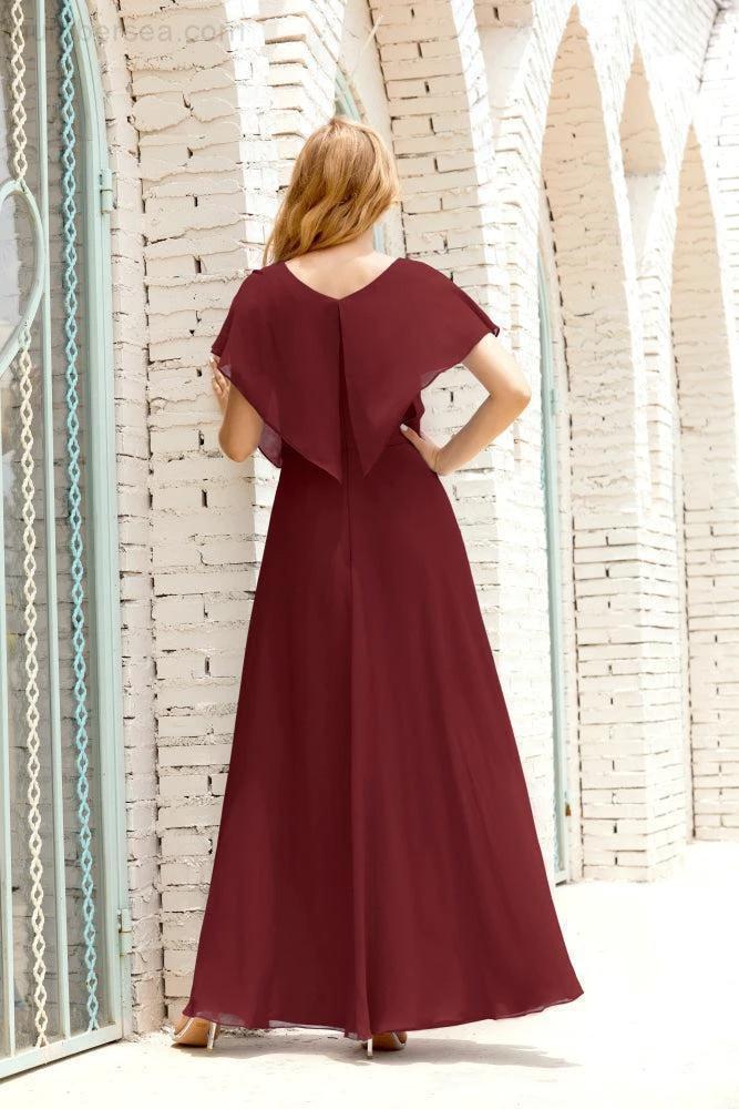 Numbersea Mother of The Bride Dresses Plus Size V-Neck Floor Length Formal Prom Dress for Wedding Guest 28020 by numbersea