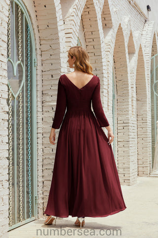 Numbersea Bridesmaid Dress Chiffon Formal Party Dress Evening Dress 28016