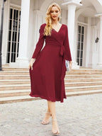 Bridesmaid Dress V-Back Waist Belt Mother of the Bride Wedding Guest SY28031 by numbersea