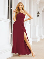 Numbersea One Shoulder Bridesmaid Dresses Long Formal Prom Gowns 28048