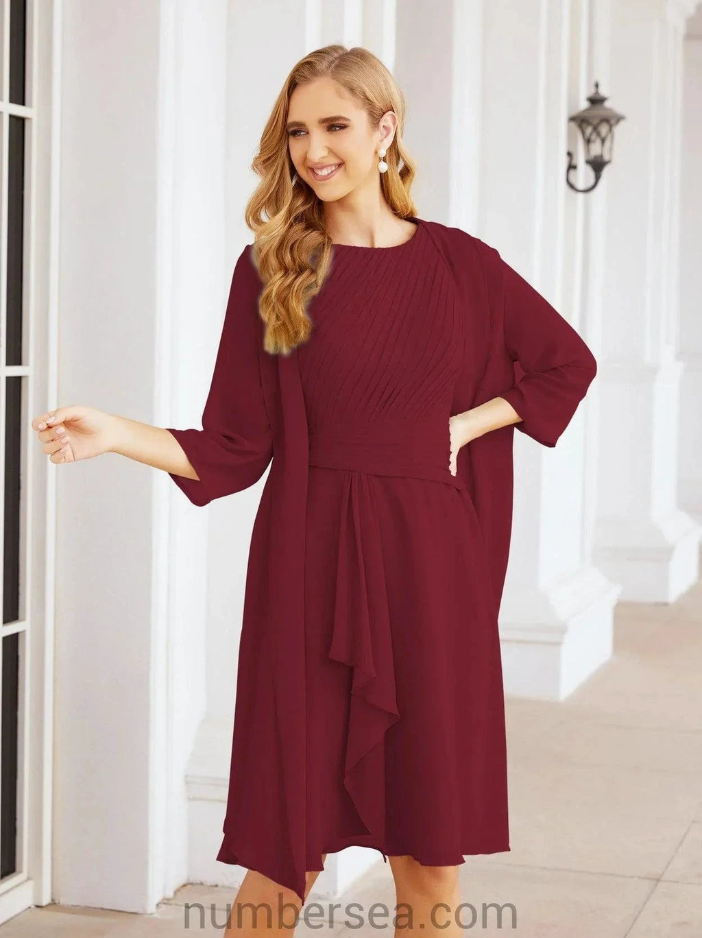 Sunnderly Mother of The Bride Dresses Prom Dress Casual Pleated Dress SY28065 by numbersea