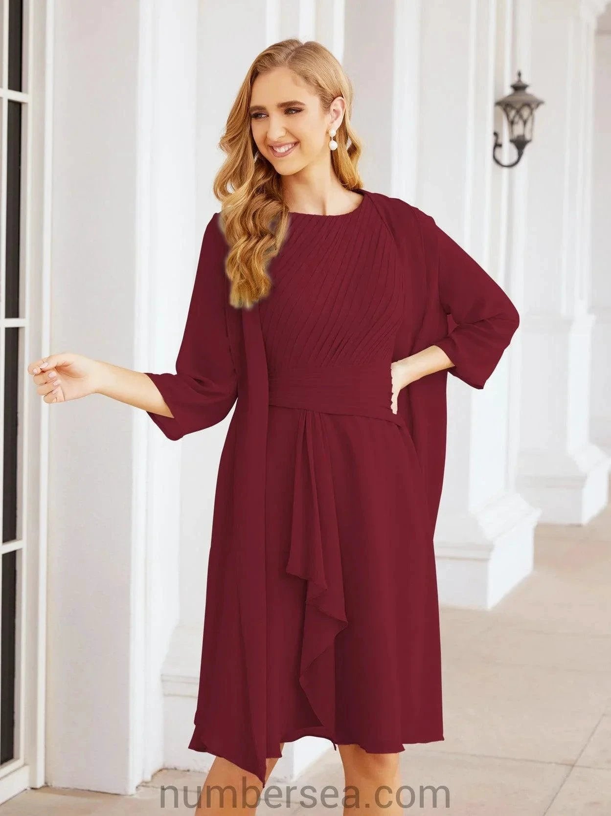 Sunnderly Mother of The Bride Dresses Prom Dress Casual Pleated Dress SY28065 by numbersea