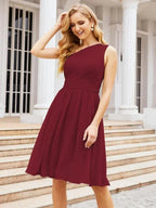 Numbersea Homecoming Dress One Shoulder Pleated Short Formal Prom Gowns 28046 by numbersea