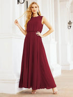 Numbersea Sleeveless Long Bridesmaid Dress A line Formal Evening Prom Gown 28025