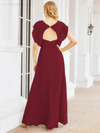 Sunnderly Bridesmaid Dresses Cape Formal Prom Dress Open Back Gowns for Mother of The Bride SY28058 by numbersea