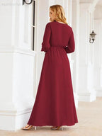 Sunnderly Women's Chiffon Bridesmaid Dress A line Long Sleeves Formal Evening Prom Gown for Wedding Guest SY28032 by numbersea