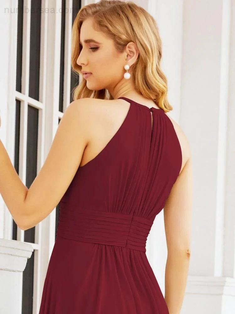 Numbersea Keyhole Bridesmaid Dresses Sleeveless Formal Evening Party Prom Gowns 28043 by numbersea