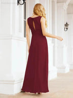 Formal Prom Gown Elegant V-Neck Sleeveless Bridesmaid Dresses for Wedding Party 28037 by numbersea