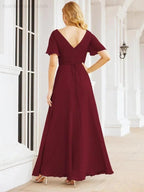Numbersea Formal Prom Gowns for Mother of The Bride Short Sleeves Bridesmaid Dress 28049 by numbersea