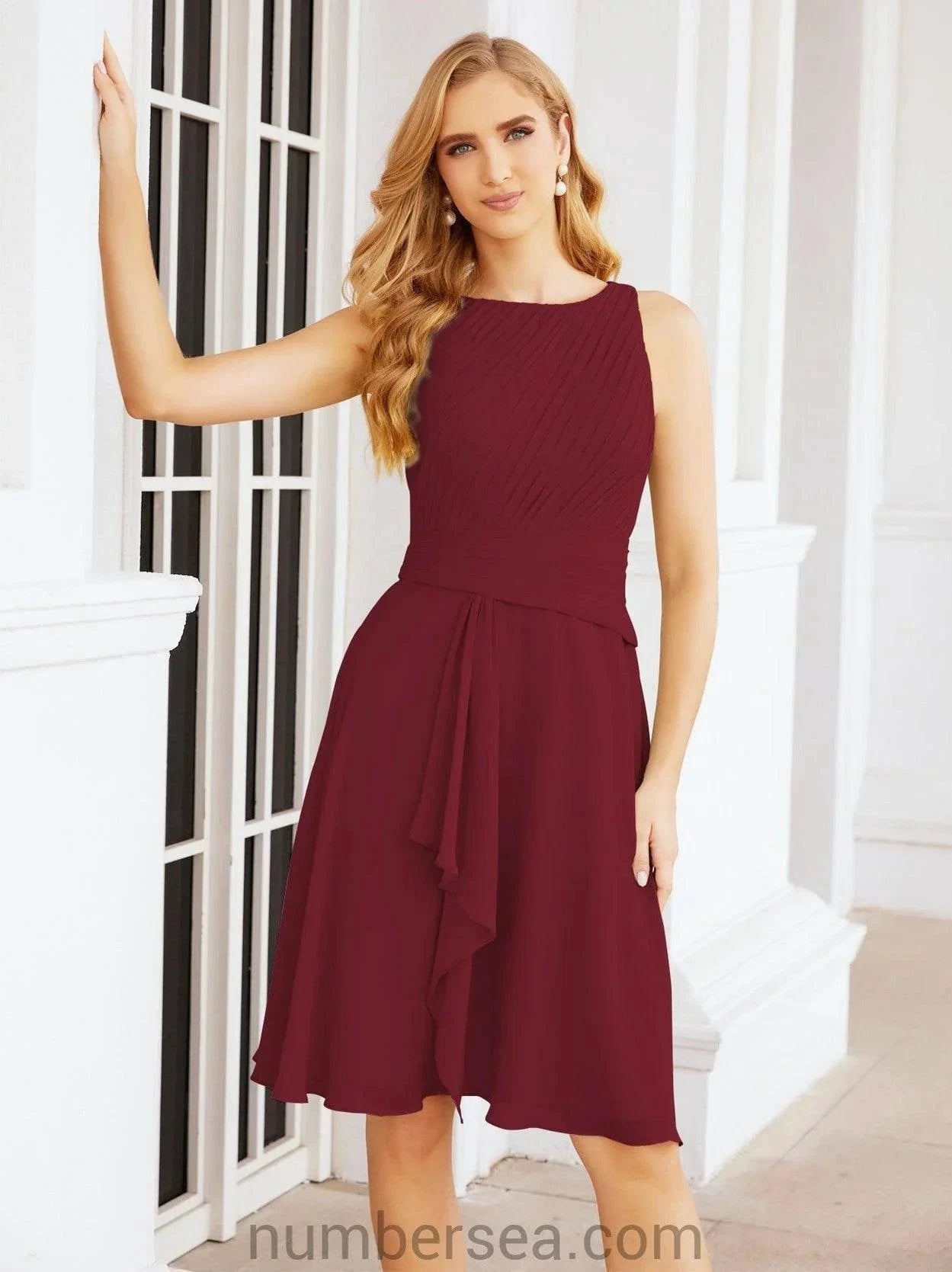Sunnderly Mother of The Bride Dresses Prom Dress Casual Pleated Dress SY28065 by numbersea