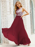 Lace Bridesmaid Dress Floor Length Evening Gowns with Pockets 28017 by numbersea
