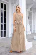 Ladies Chiffon One Shoulder Bridesmaid Evening Dress Wedding Party Evening Dress 28133 by numbersea