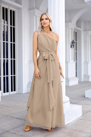 Ladies Chiffon One Shoulder Bridesmaid Evening Dress Wedding Party Evening Dress 28133