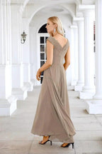 Ladies Chiffon V Neck Sleeveless Floor Length Bridesmaid Evening Dress Wedding Party Evening Dress 28126 by numbersea
