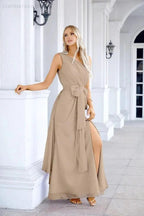 Ladies Chiffon One Shoulder Bridesmaid Evening Dress Wedding Party Evening Dress 28133 by numbersea