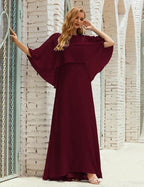 Sunnderly Bridesmaid Dress Women Long Sleeve V-Neck Chiffon Formal Wedding Party Dress SY28018 by numbersea