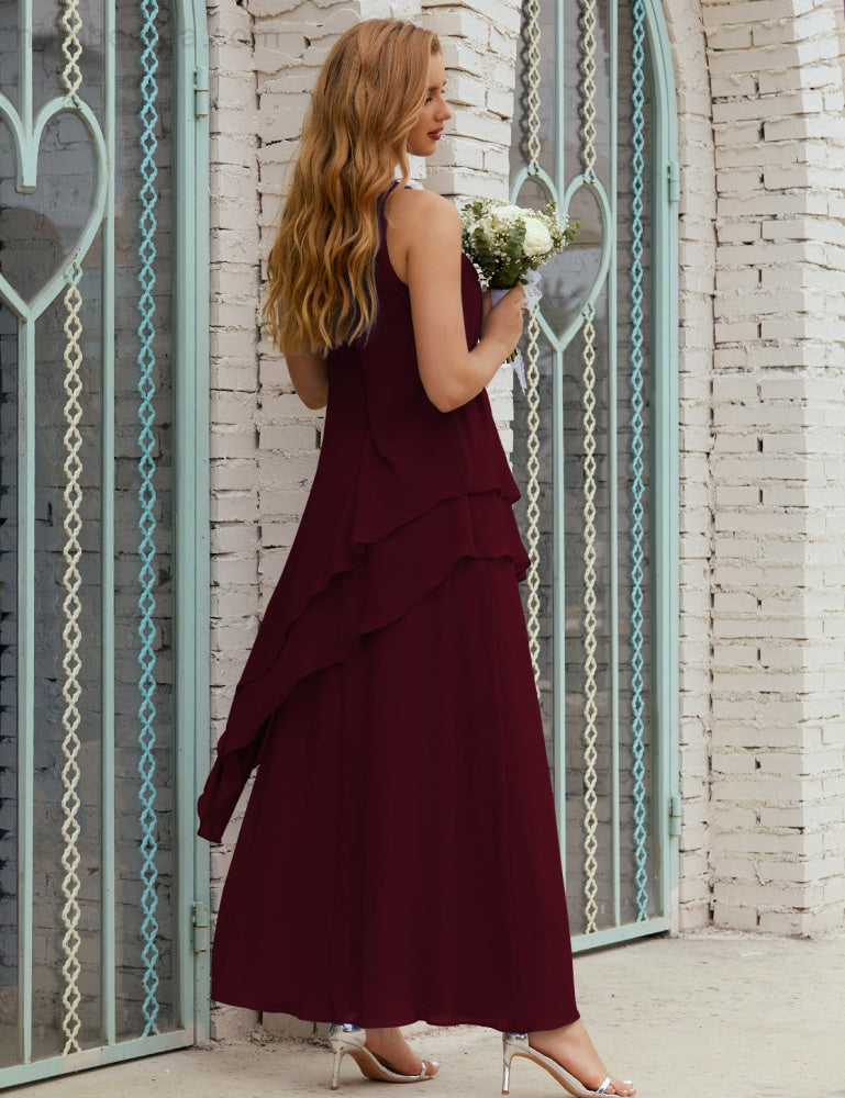 Chiffon Long Plus Size Mother of Bride Dresses Formal Bridesmaid Prom Gown SY28019