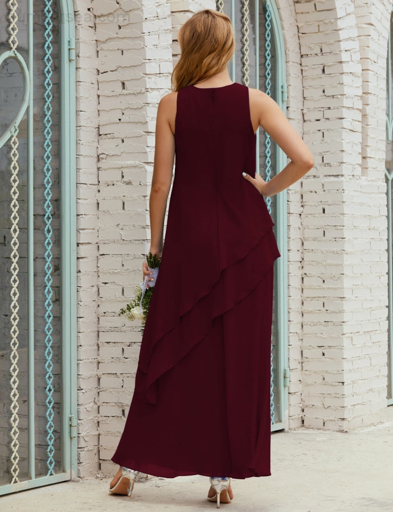 Chiffon Long Plus Size Mother of Bride Dresses Formal Bridesmaid Prom Gown SY28019