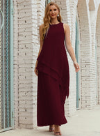 Chiffon Long Plus Size Mother of Bride Dresses Formal Bridesmaid Prom Gown SY28019